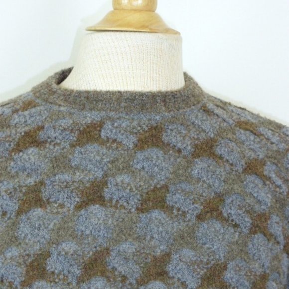 Jhane Barnes Italy houndstooth wool sweater M vintage - Picture 2 of 5